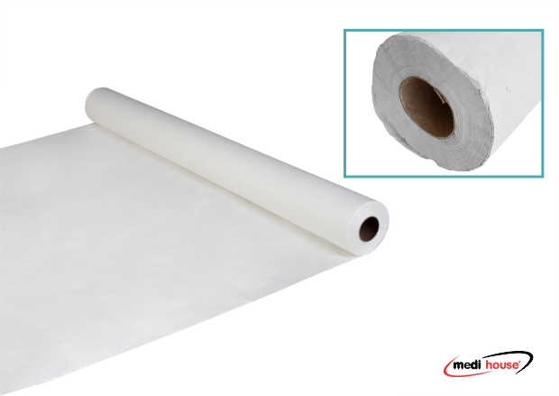 LENÇOL DE PAPEL HOSPITALAR DESCARTÁVEL - BRUNA / MEDI HOUSE - Rolo 50cm x 50m